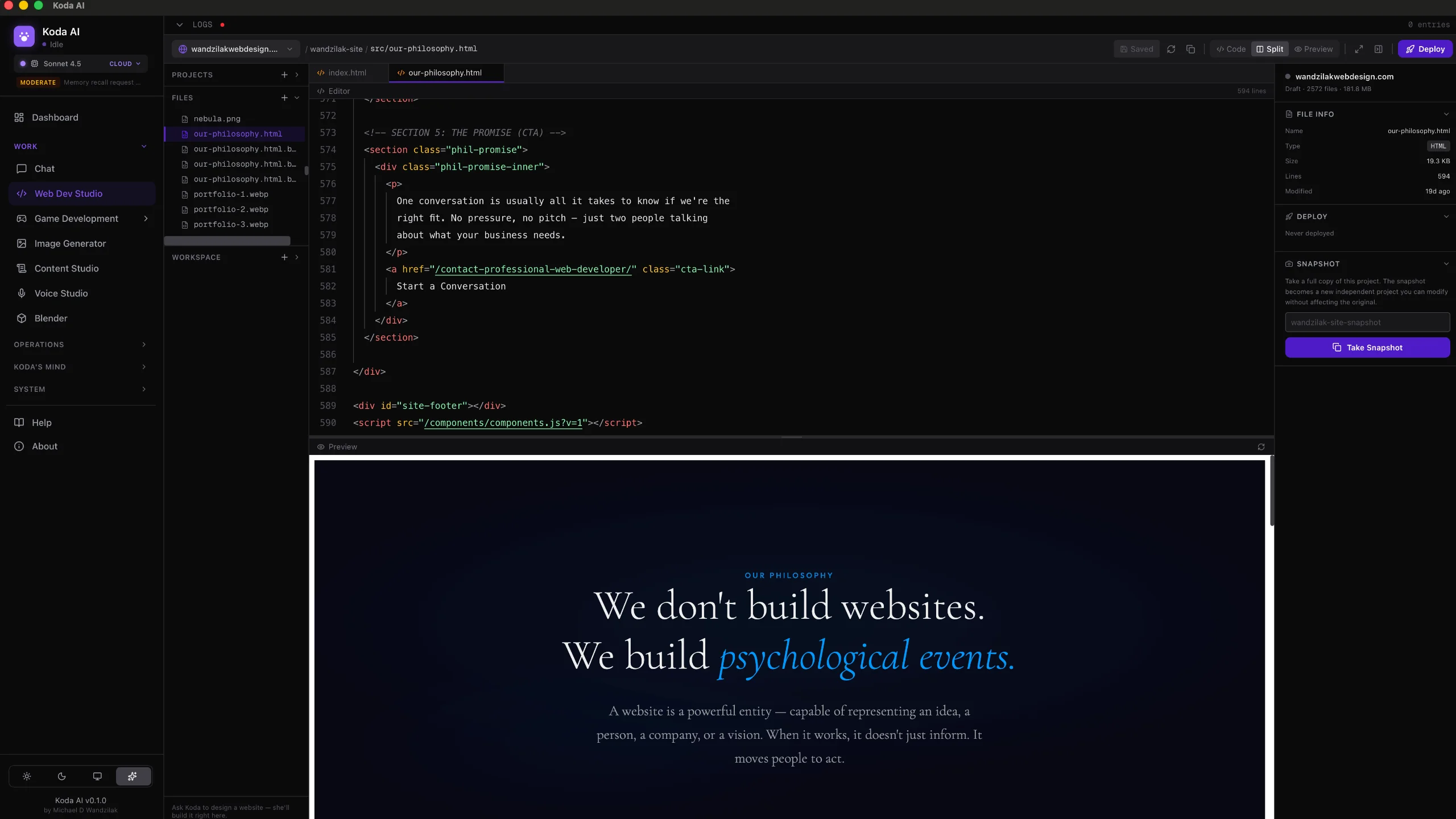 Web Dev Studio — Full IDE Dashboard